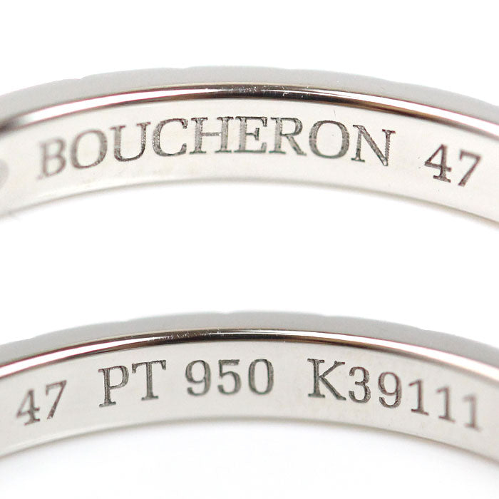 Boucheron ブシュロン Pt950プラチナ キャトル クルドパリ スモール リング・指輪 JAL0116047 7号 47 2.7g レディース【中古】【美品】