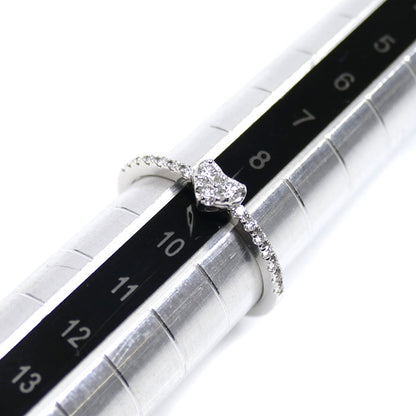 Ponte Vecchio ポンテヴェキオ K18WG ホワイトゴールド ハート ダイヤ リング・指輪 ダイヤモンド0.18ct 9号 1.8g レディース【中古】【美品】