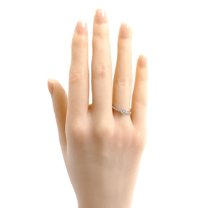 Ponte Vecchio ポンテヴェキオ K18WG ホワイトゴールド ハート ダイヤ リング・指輪 ダイヤモンド0.18ct 9号 1.8g レディース【中古】【美品】