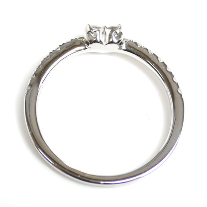 Ponte Vecchio ポンテヴェキオ K18WG ホワイトゴールド ハート ダイヤ リング・指輪 ダイヤモンド0.18ct 9号 1.8g レディース【中古】【美品】