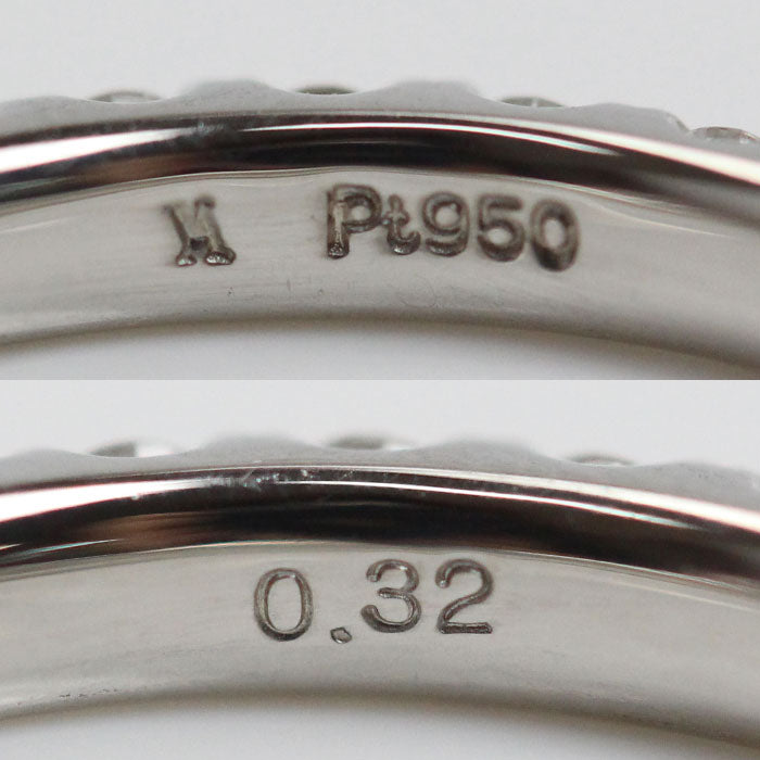 Vendome Aoyama ヴァンドーム青山 Pt950プラチナ ハーフエタニティー リング・指輪 ダイヤモンド0.32ct 8号 3.1g レディース【中古】