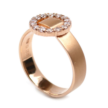 K18PG ピンクゴールド リング・指輪 ダイヤモンド0.26ct 12号 3.8g レディース【中古】【美品】