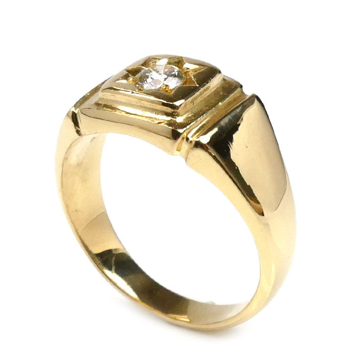 K18YG イエローゴールド リング・指輪 ダイヤモンド0.3ct 20号 11g メンズ【中古】