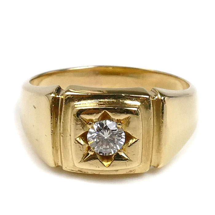 K18YG イエローゴールド リング・指輪 ダイヤモンド0.3ct 20号 11g メンズ【中古】