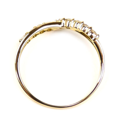 K18YG イエローゴールド リング・指輪 ダイヤモンド0.25ct 11号 1.7g V字 レディース【中古】