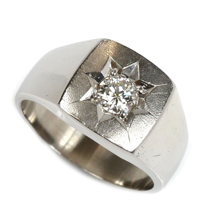 Pt900プラチナ リング・指輪 ダイヤモンド0.45ct 22号 19.3g メンズ【中古】