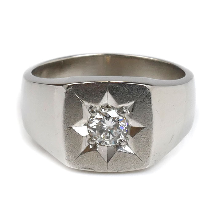 Pt900プラチナ リング・指輪 ダイヤモンド0.45ct 22号 19.3g メンズ【中古】