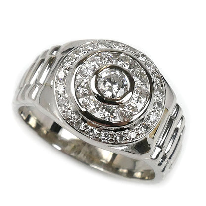 Pt900プラチナ リング・指輪 ダイヤモンド0.85ct 20号 13.3g 時計モチーフ メンズ【中古】