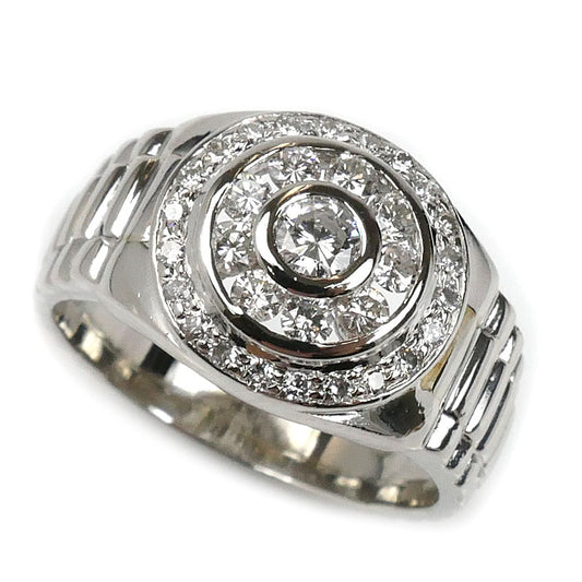 Pt900プラチナ リング・指輪 ダイヤモンド0.85ct 20号 13.3g 時計モチーフ メンズ【中古】