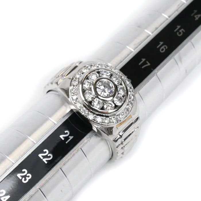 Pt900プラチナ リング・指輪 ダイヤモンド0.85ct 20号 13.3g 時計モチーフ メンズ【中古】