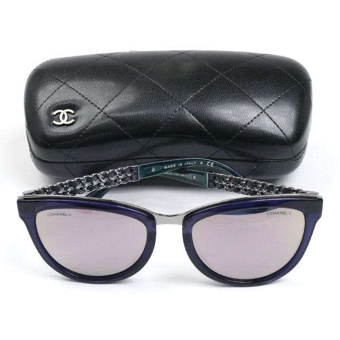 CHANEL シャネル サイドチェーン サングラス グリーン 5361-Q-A C.1576/5R 55□19 140 3N レディース【中古】