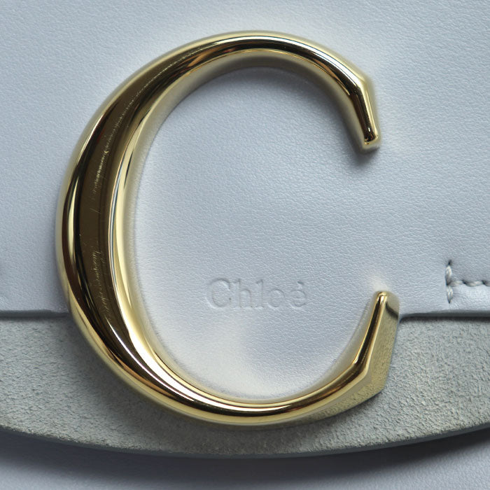 Chloe クロエ シー ミニバッグ ショルダーバッグ ライトブルー CHC19US193A374E7 レディース【中古】【美品】