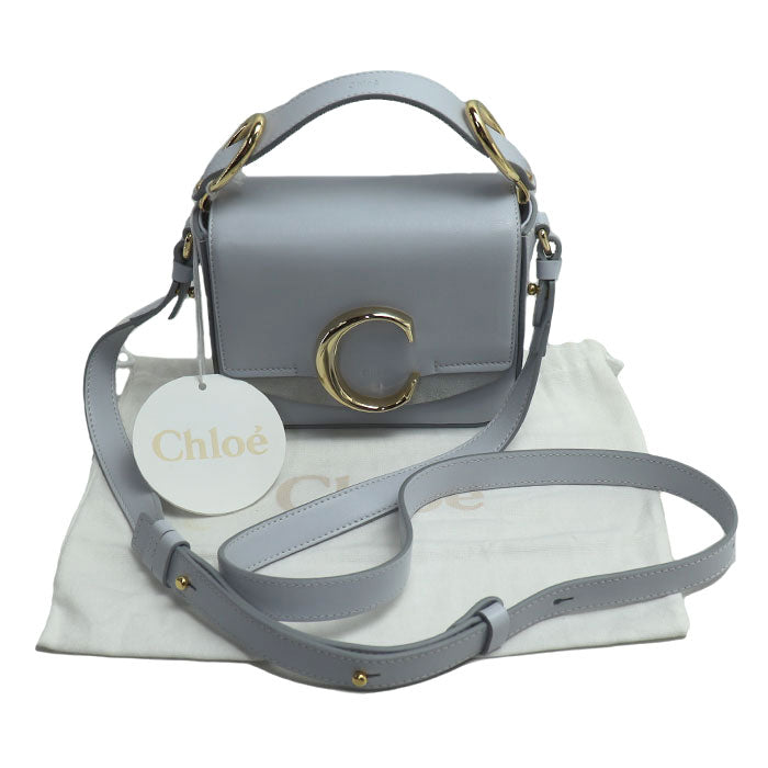 Chloe クロエ シー ミニバッグ ショルダーバッグ ライトブルー CHC19US193A374E7 レディース【中古】【美品】