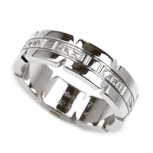 CARTIER カルティエ K18WG ホワイトゴールド タンクフランセーズ リング・指輪 ダイヤモンド 16号 56 9.6g レディース【中古】【美品】