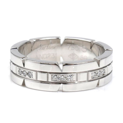 CARTIER カルティエ K18WG ホワイトゴールド タンクフランセーズ リング・指輪 ダイヤモンド 16号 56 9.6g レディース【中古】【美品】