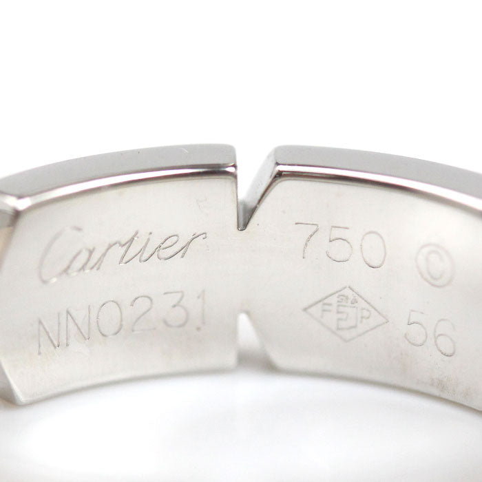 CARTIER カルティエ K18WG ホワイトゴールド タンクフランセーズ リング・指輪 ダイヤモンド 16号 56 9.6g レディース【中古】【美品】
