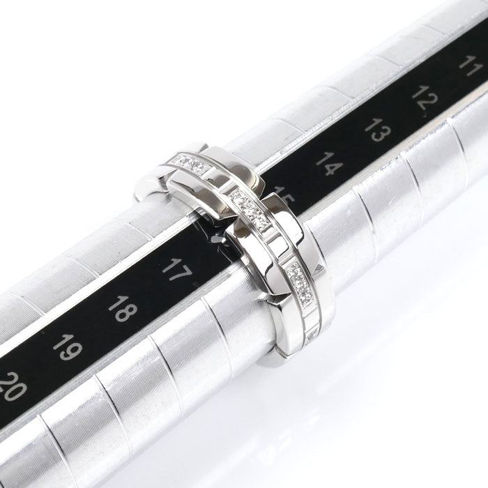 CARTIER カルティエ K18WG ホワイトゴールド タンクフランセーズ リング・指輪 ダイヤモンド 16号 56 9.6g レディース【中古】【美品】