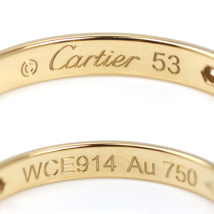 CARTIER カルティエ K18YG イエローゴールド ウェディング 1Pダイヤ リング・指輪 B4057653 ダイヤモンド 13号 53 2.3g レディース【中古】【美品】
