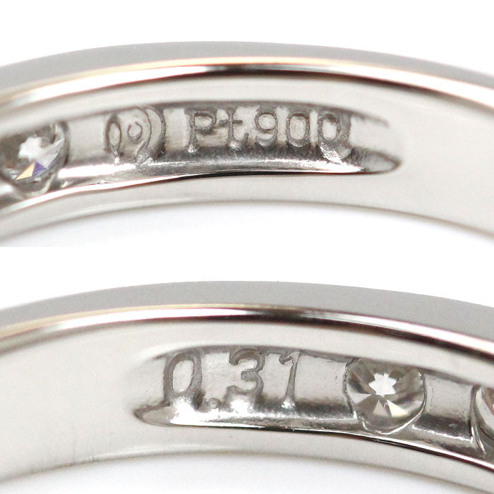 TASAKI タサキ Pt900プラチナ ハーフエタニティ 9PD リング・指輪 ダイヤモンド0.31ct 7号 3.0g レディース【中古】【美品】