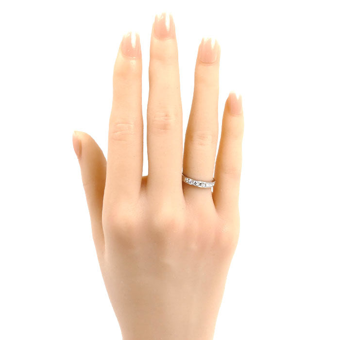 TASAKI タサキ Pt900プラチナ ハーフエタニティ 9PD リング・指輪 ダイヤモンド0.31ct 7号 3.0g レディース【中古】【美品】