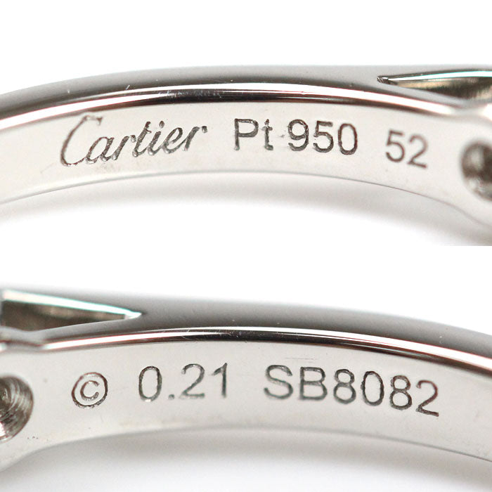 CARTIER カルティエ Pt950プラチナ ソリテール リング・指輪 N4222252 ダイヤモンド0.21ct 11.5号 52 3.6g レディース【中古】【美品】