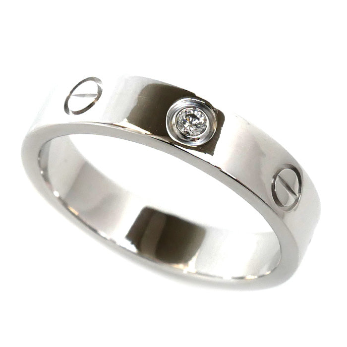 CARTIER カルティエ K18WG ホワイトゴールド ミニラブ 1Pダイヤ リング・指輪 B4050552 ダイヤモンド 12号 52 4.8g レディース【中古】【美品】