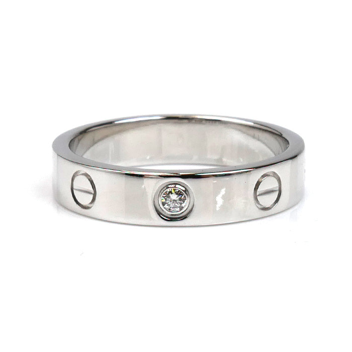 CARTIER カルティエ K18WG ホワイトゴールド ミニラブ 1Pダイヤ リング・指輪 B4050552 ダイヤモンド 12号 52 4.8g レディース【中古】【美品】