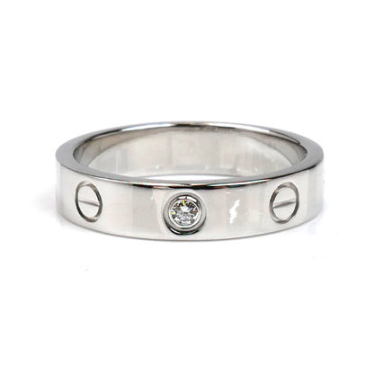CARTIER カルティエ K18WG ホワイトゴールド ミニラブ 1Pダイヤ リング・指輪 B4050552 ダイヤモンド 12号 52 4.8g レディース【中古】【美品】
