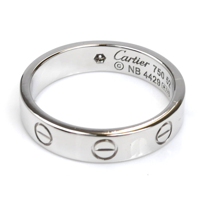 CARTIER カルティエ K18WG ホワイトゴールド ミニラブ 1Pダイヤ リング・指輪 B4050552 ダイヤモンド 12号 52 4.8g レディース【中古】【美品】