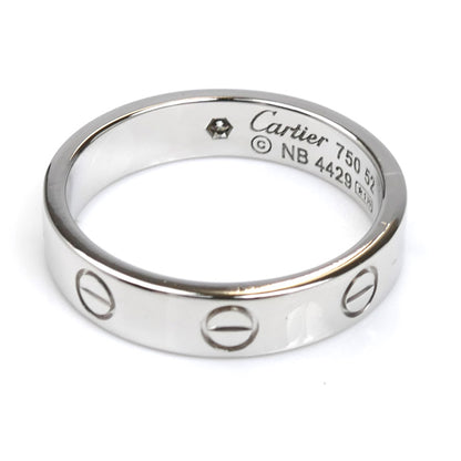 CARTIER カルティエ K18WG ホワイトゴールド ミニラブ 1Pダイヤ リング・指輪 B4050552 ダイヤモンド 12号 52 4.8g レディース【中古】【美品】