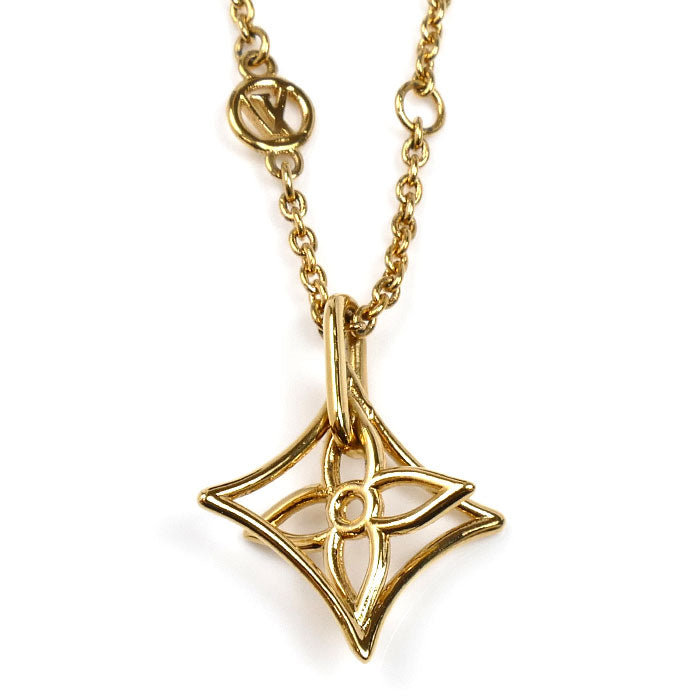 LOUIS VUITTON ルイ・ヴィトン メタル モノグラム コリエ・LV ツイッギー ポインテッドフラワー ネックレス M00980 CB0273 34～41cm レディース【中古】