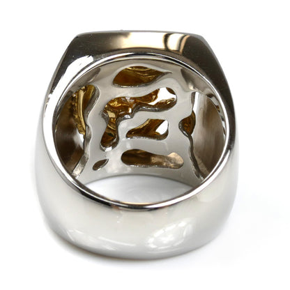 Pt950/K18 龍 ドラゴン リング・指輪 ルビー0.005ct ダイヤモンド0.08ct 18号 34.7g メンズ【中古】【美品】