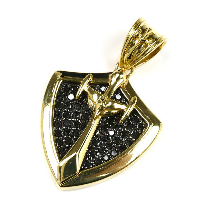 K18YG イエローゴールド ペンダントトップ ブラックダイヤモンド0.64ct 7.8g ユニセックス【中古】【美品】