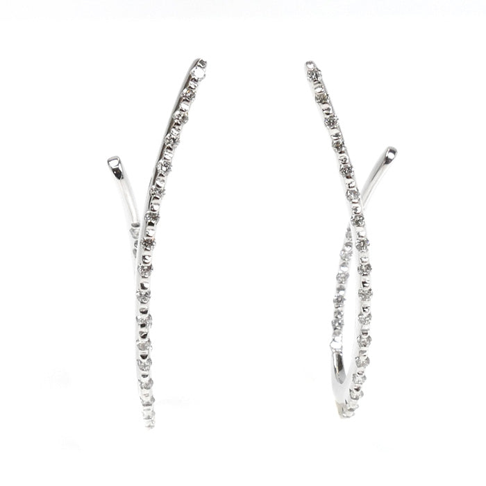 Ponte Vecchio ポンテヴェキオ K18WG ホワイトゴールド ピアス ダイヤモンド0.29ct 4.8g レディース【中古】