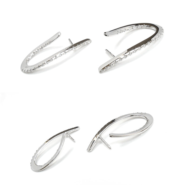 Ponte Vecchio ポンテヴェキオ K18WG ホワイトゴールド ピアス ダイヤモンド0.29ct 4.8g レディース【中古】