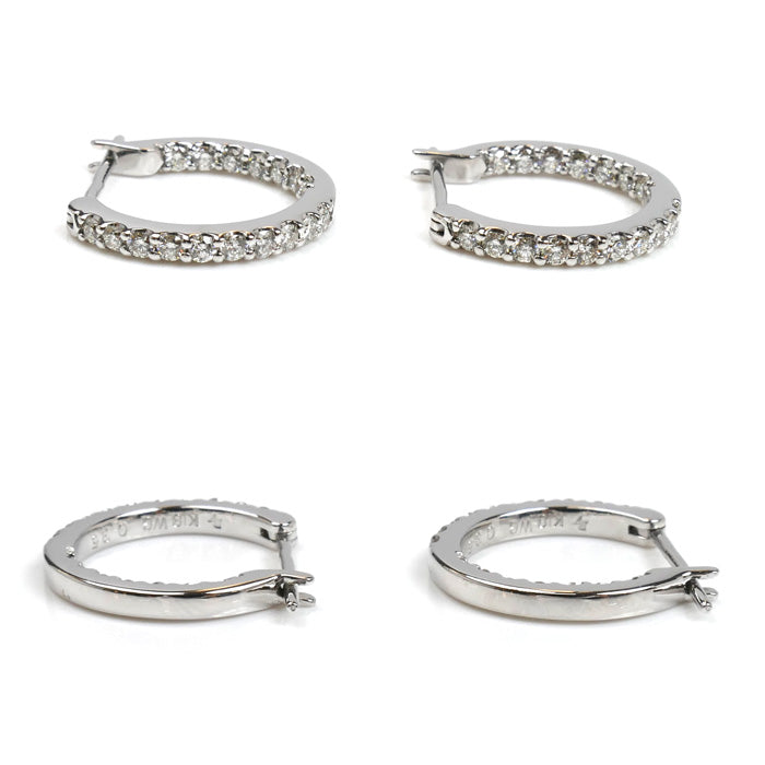 Ponte Vecchio ポンテヴェキオ K18WG ホワイトゴールド ピアス ダイヤモンド0.35ct/0.35ct 3.9g レディース【中古】【美品】