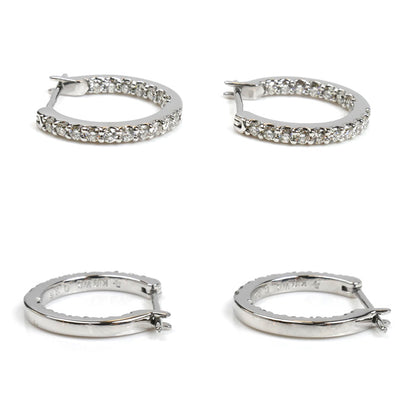 Ponte Vecchio ポンテヴェキオ K18WG ホワイトゴールド ピアス ダイヤモンド0.35ct/0.35ct 3.9g レディース【中古】【美品】