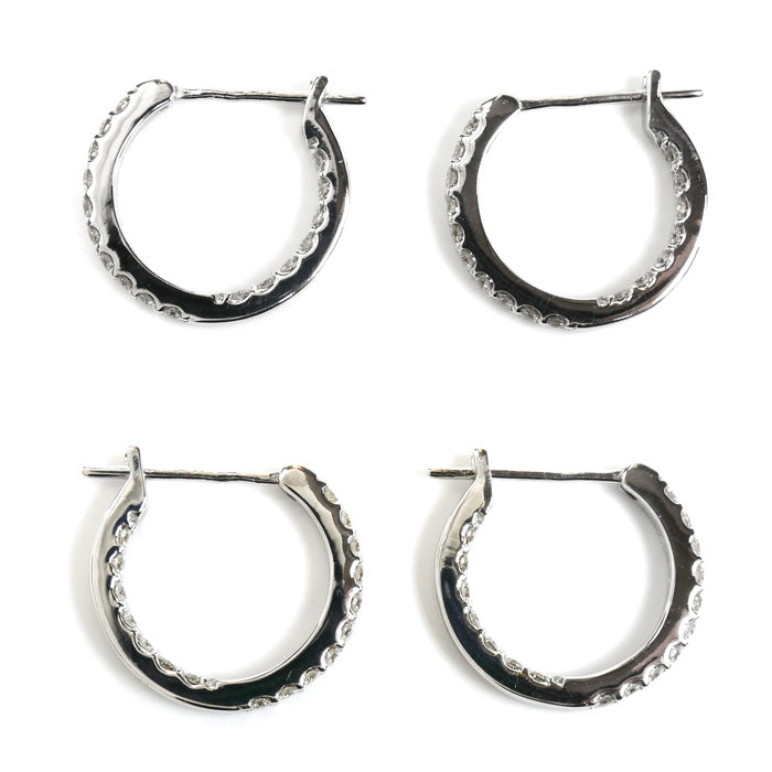 Ponte Vecchio ポンテヴェキオ K18WG ホワイトゴールド ピアス ダイヤモンド0.35ct/0.35ct 3.9g レディース【中古】【美品】