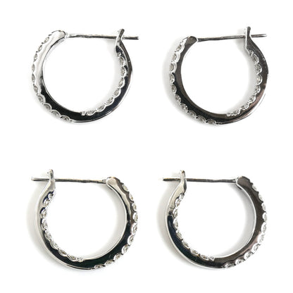 Ponte Vecchio ポンテヴェキオ K18WG ホワイトゴールド ピアス ダイヤモンド0.35ct/0.35ct 3.9g レディース【中古】【美品】