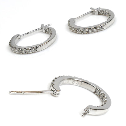 Ponte Vecchio ポンテヴェキオ K18WG ホワイトゴールド ピアス ダイヤモンド0.35ct/0.35ct 3.9g レディース【中古】【美品】