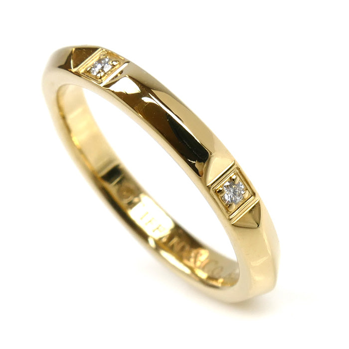TIFFANY&Co. ティファニー K18YG イエローゴールド Tトゥルーバンド リング・指輪 67134583 ダイヤモンド 7号 2.9g レディース【中古】