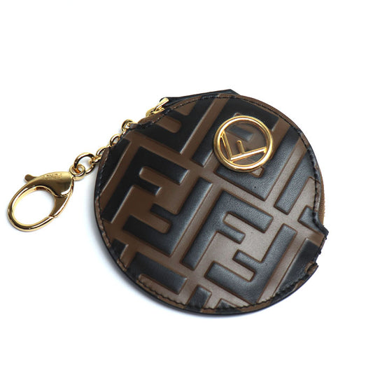 FENDI フェンディ エフイズ ズッカ コインケース ブラウン 8M0444 レディース【中古】【美品】