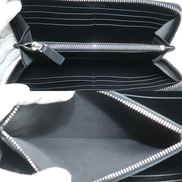 Valentino Garavani ヴァレンティノ・ガラヴァーニ 長財布 ラウンドファスナー ブラック 2Y2P0570 ユニセックス【中古】