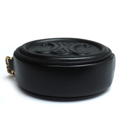 CELINE セリーヌ フック付パース キュイル トリオンフ コインケース ブラック 10I863DPQ.38NO レディース【中古】【美品】