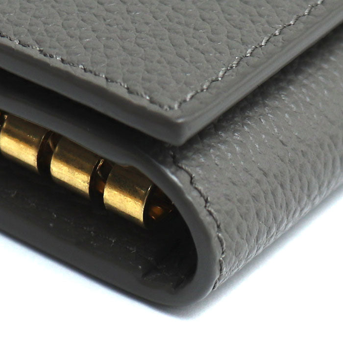 SAINT LAURENT サンローラン 6連 YSLロゴ キーケース グレー 613334 レディース【中古】