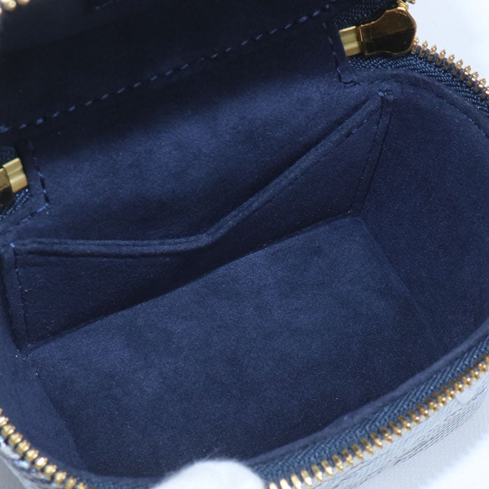 LOUIS VUITTON ルイ・ヴィトン モノグラム・ラミネーテッド ジャガード ミクロ バニティ ショルダーバッグ ネイビー M82467 IC レディース【中古】【美品】