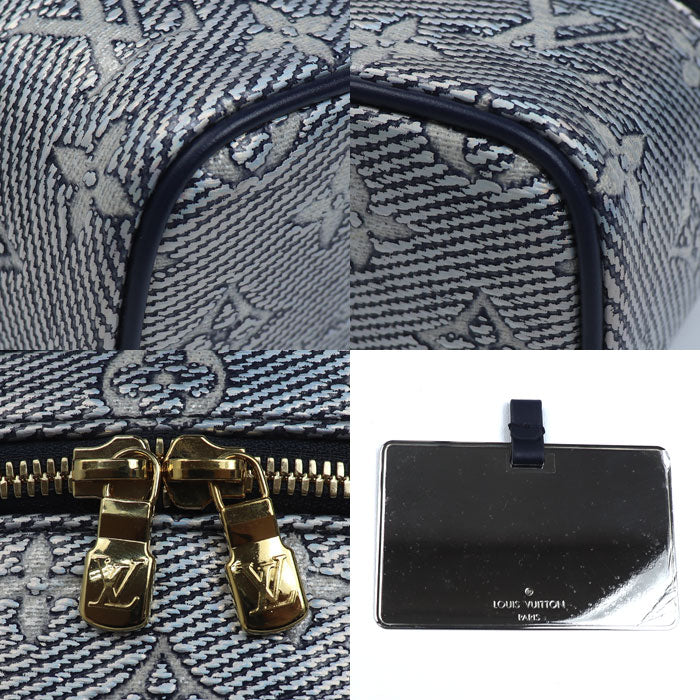 LOUIS VUITTON ルイ・ヴィトン モノグラム・ラミネーテッド ジャガード ミクロ バニティ ショルダーバッグ ネイビー M82467 IC レディース【中古】【美品】