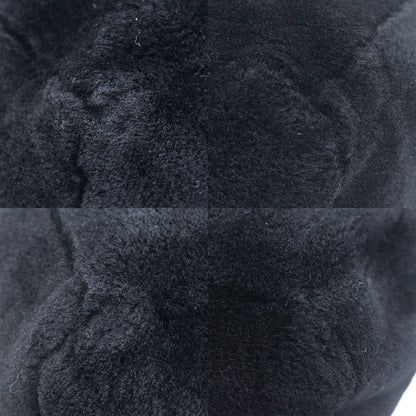 PRADA プラダ シアリング ファー ロゴ トートバッグ ブラック ホワイト 1BG374 2EC9 F0967 IC レディース【中古】【美品】