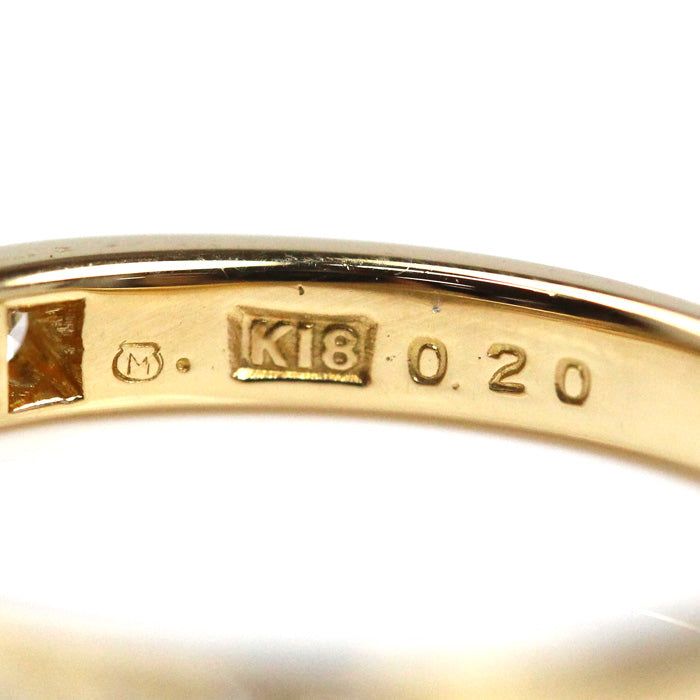 MIKIMOTO ミキモト K18YG イエローゴールド リング・指輪 ダイヤモンド0.20ct 7号 2.3g レディース【中古】【美品】