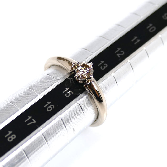 KASHIKEY カシケイ K18シャンパンゴールド ソリティア BD リング・指輪 KSB030RCG ダイヤモンド0.31ct/0.01ct 14号 4.1g レディース【中古】【美品】